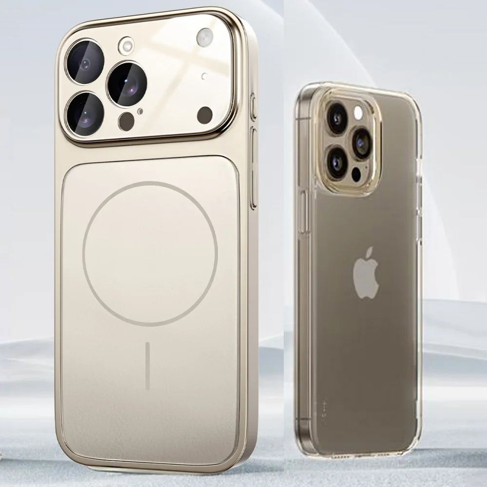 Original Glass Nano Matte Case For iPhone 17 Air 16 15 14 13 Pro Max 17Pro Magnetic For Magsafe Wireless Charging Armor Funda