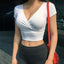 New Summer Black Sexy V-neck T-shirt Short Sleeve Y2k Crop Top Women Clothes Streetwear Korean Fashion Corset Tops Tshirts 2026