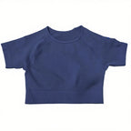 Gym Top for Women Short Sleeve Yoga Crop Top Ribbed Sports T Shirts Clothes Fitness Seamless Workout Tee Sports Tops Activewear