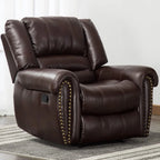 Leather Recliner Chair Manual Recliner Chair with Comfortable Arms and Back Single Sofa for Living Room