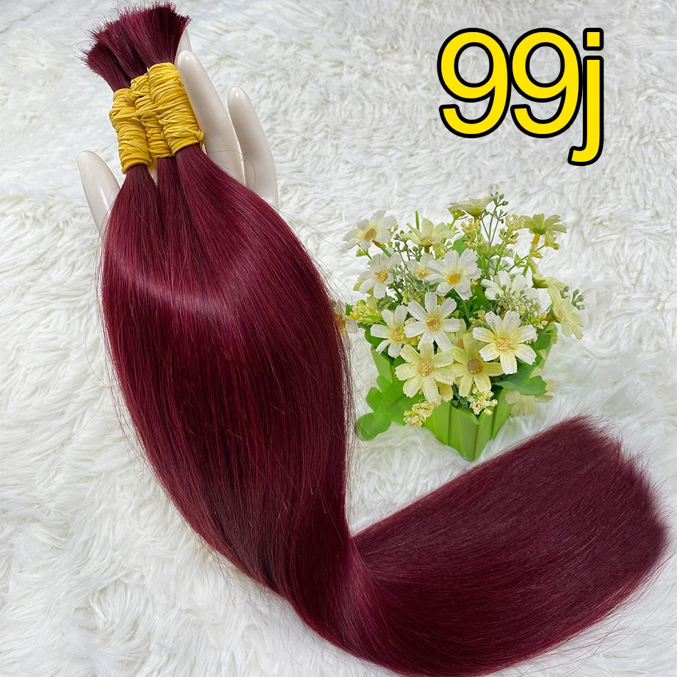 Ombre Straight Bulk Braiding Hair 100% Brazilian Virgin Remy Human Hair Extensions 613 Blonde Color Natural Hair Piece