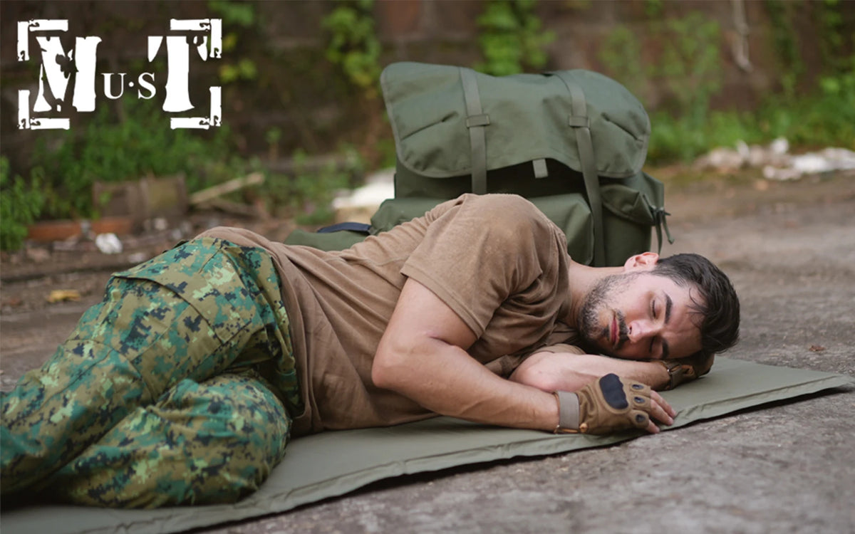 MT Military Army Alice Embedded Air Self-Inflating Camp Mat , ALICE Single Sleeping mat  for Outdoor Camping Olive Drab