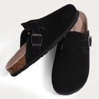 Crestar Fashion Clogs Slippers For Women Classic Suede Men Mules Cork Footbed Leather Potato Shoes With Arch Support Beach Slide