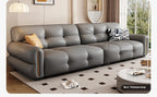 Italian Minimalist Sofa Modern Luxury Living Room Couch Straight Sofa Set Persons Genuine Leather Upholstered Furniture JT40