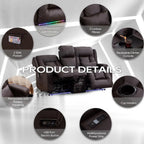 2-Seater Brown Home Theater Recliner Sofa with LED Lights, AC/USB Ports, Cup Holders, Electric Controls, Bluetooth Speaker, Mass