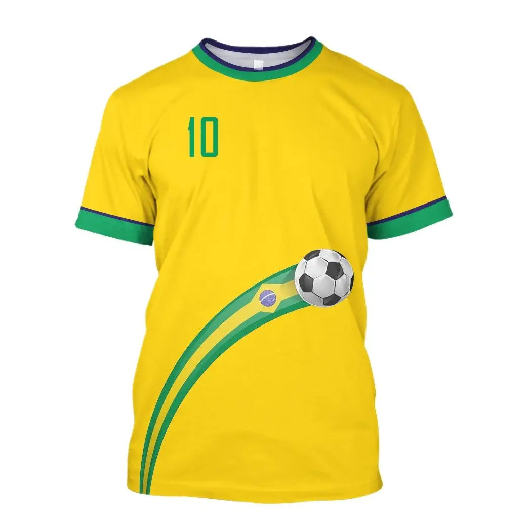 2023 New Brazil Jersey T-shirt Fine Design Brazilian Select Shirt O Neck Oversized Football Team Casual Streetwear Mens Clothing Secondary image