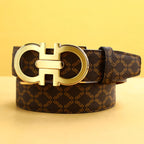 Men's Belt with Alloy Automatic Buckle for Jeans Business Pants Accessory Perfect Gift for Husband Father