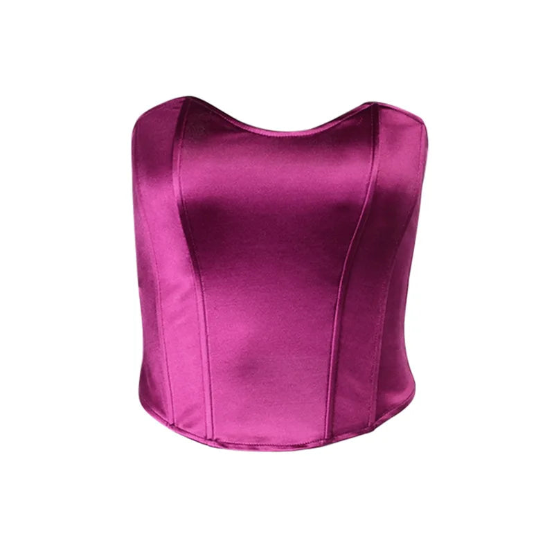 Sexy Women Tube Tops Solid Sleeveless Slim Skinny Corset Cropped Top 2026 Summer Casual Elegant Female Strapless Vest