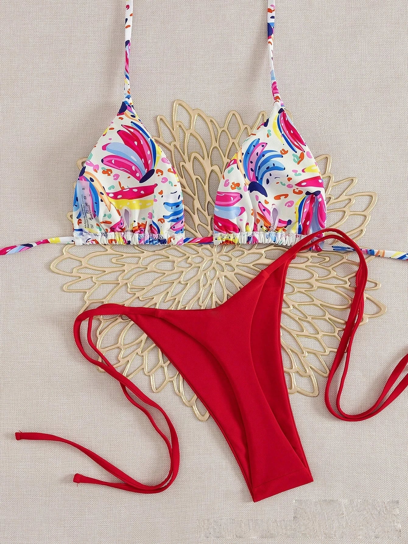 Bikini Print Swimsuit Beach Sexy Ladies Swimwear Seaside Vacation