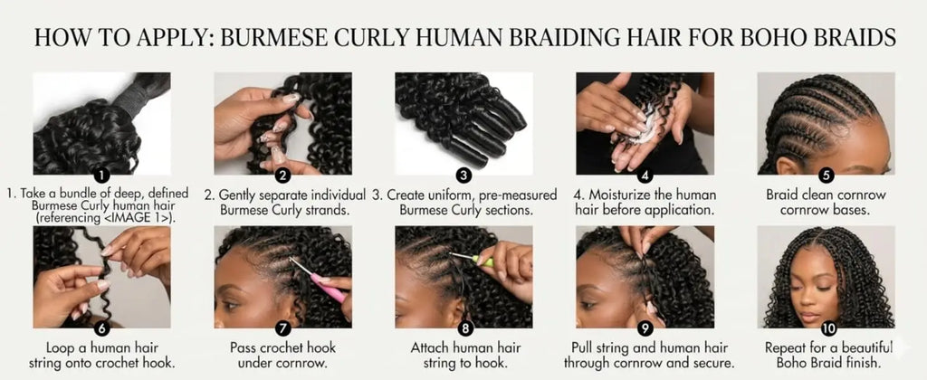 Human Hair Bulk Boho Braids Burmese Curly Bundles Human Hair Bulks For Bohemian Knotless Braiding Virgin Crochet Hair Extensions