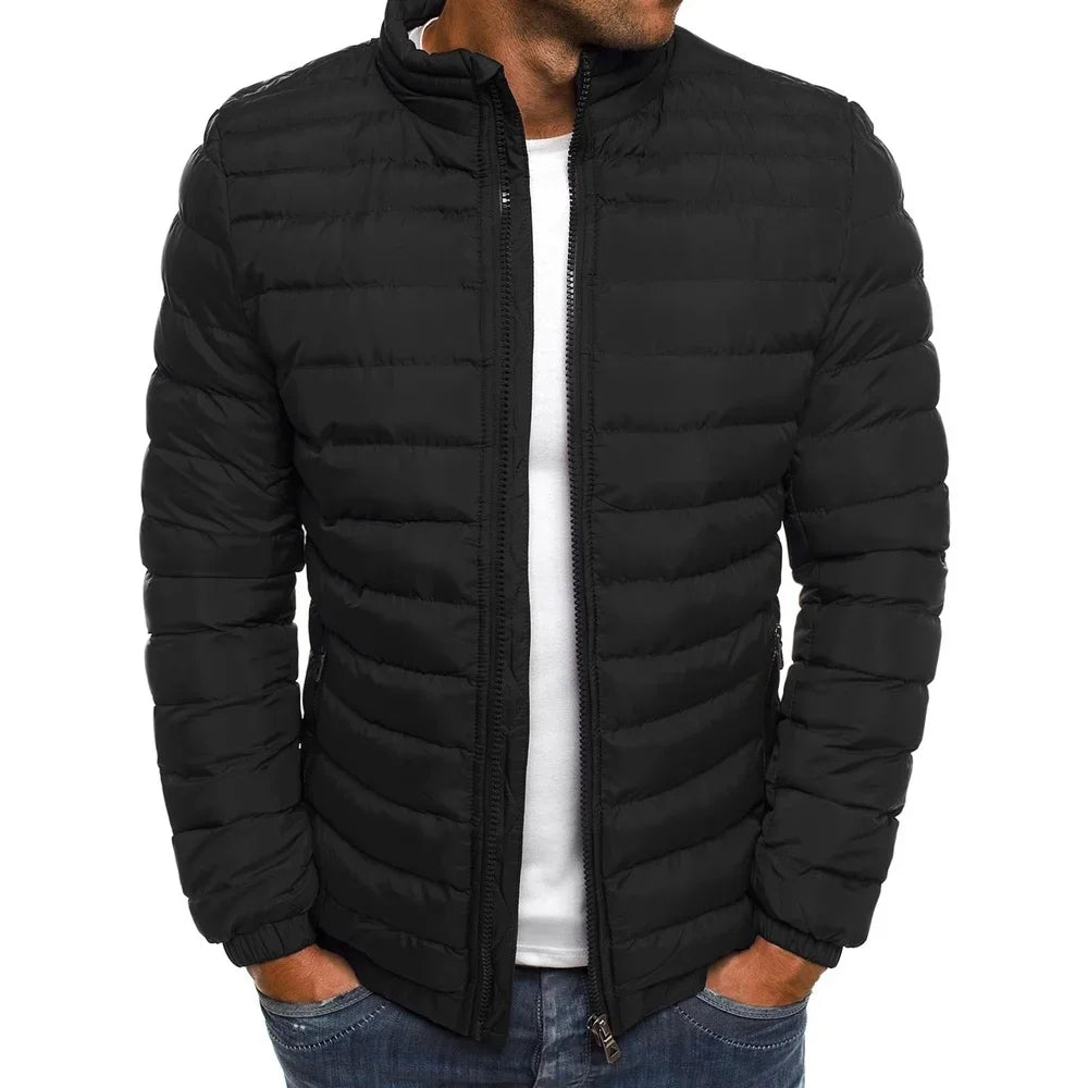 Winter New Jacket Men's Stand Collar Warm Parka Coat Street Fashion Casual Brand Outer Men's Winter motion Warm Jacket