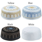 New Muslim Men Prayer Cap Hat Cotton Embroidery Saudi Arabia Islamic Hat Cap Men Headscarf Topkippot Turban  Leisure Saudi Cap