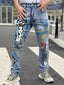 Fashionable Men's Jeans  With Trendy Prints  Highlighting Individuality   Elastic And Breathable Fabric  Free Shipping
