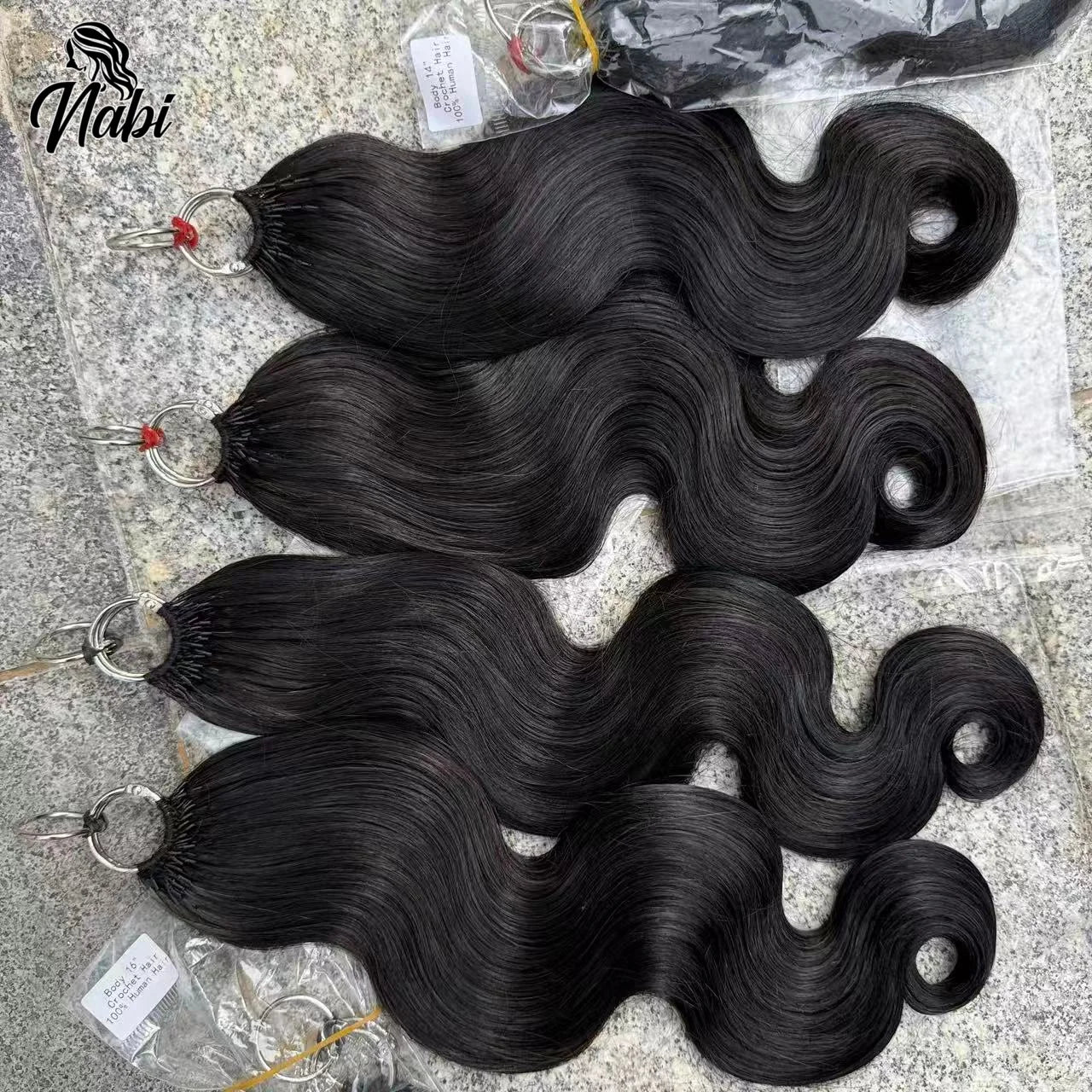NABI Pre-Separated Crochet Human Hair Bundle Miracle Knots Braiding 14-18inch Water Wave Curly 100% Human Hair for Women