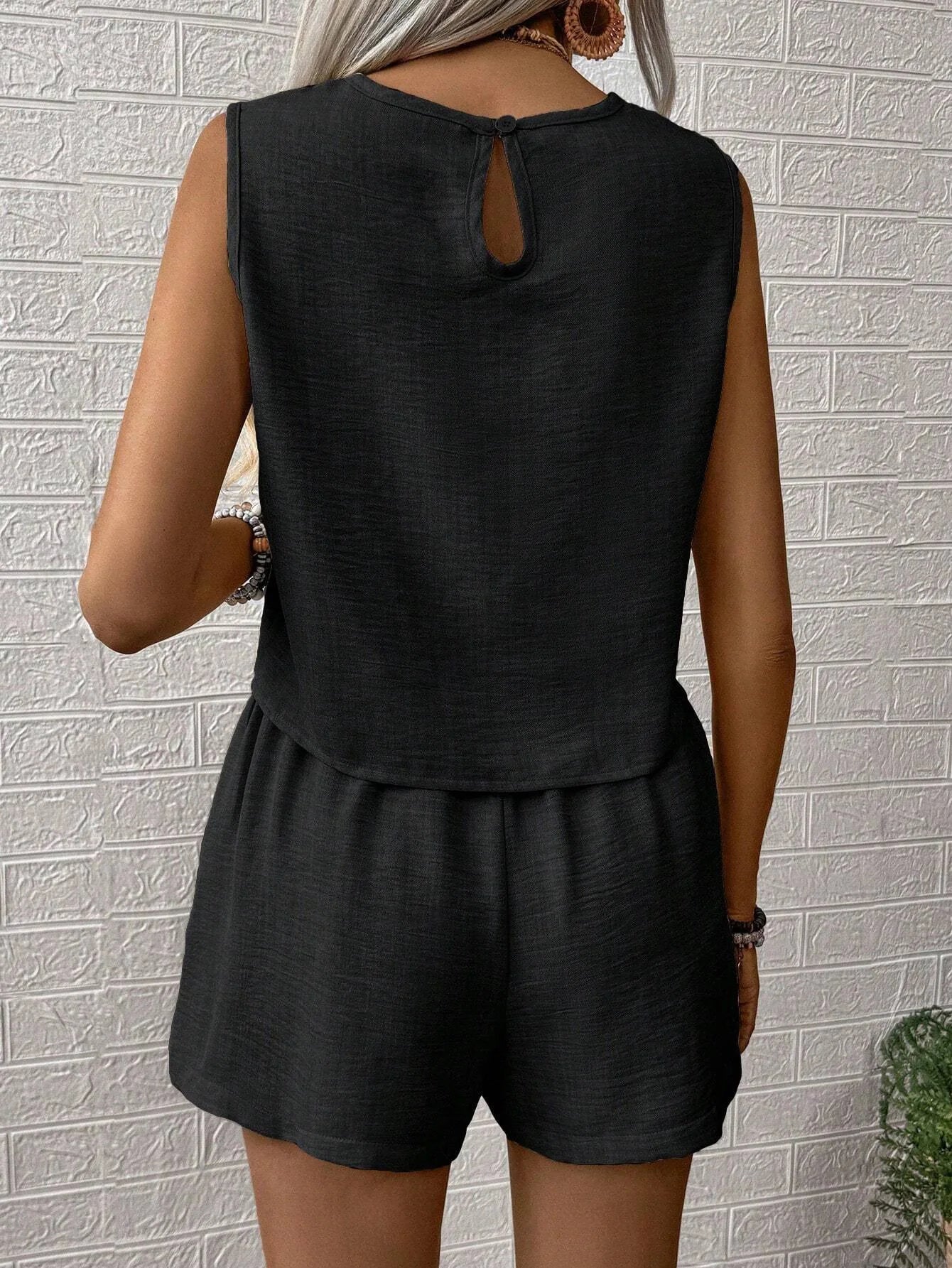 Summer Shorts Sets Women 2026 Fashion Sleeveless Loose Tank Tops And Short Pants Two Piece Sets Women Outfit Casual Femme Suit