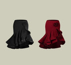 Latin Dance set Clothes Girls Long SLeeves Short Top Skirt Cha cha samba Performance Competition Dress Burgundy Black Dress Kids