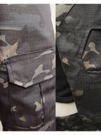 Camo Tactical Sets Outdoor Long Sleeve Wear-resisting T Shirts+Multi-pocket Tactic Cargo Pants Suit Training Workwear Combat Set