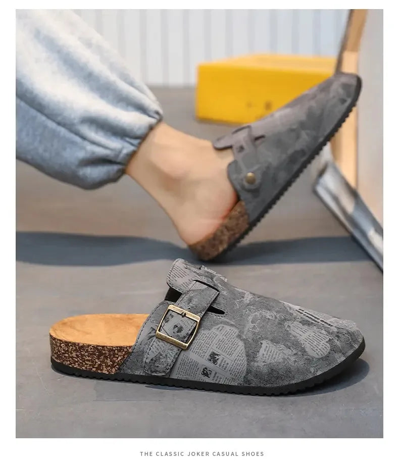 Couple Cork Clogs Slippers Fashion Soft Footbed Suede Beach Slides With Arch Support Girls Outdoor Muller Shoes womens sandals Secondary image