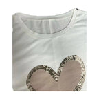 2026 Plus Size Europe And The United States Autumn Love Printed Round Neck Loose Color Contrast Long Sleeve T-Shirt Women