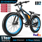 EOEOTWO Electric Bike,1500W Peak Ebikes for Adults, 26'' Fat Tire Best Ebike for Men, 70 Miles with 960Wh Battery, 25-30MPH Max Speed Bicycles, 330LB Capacity