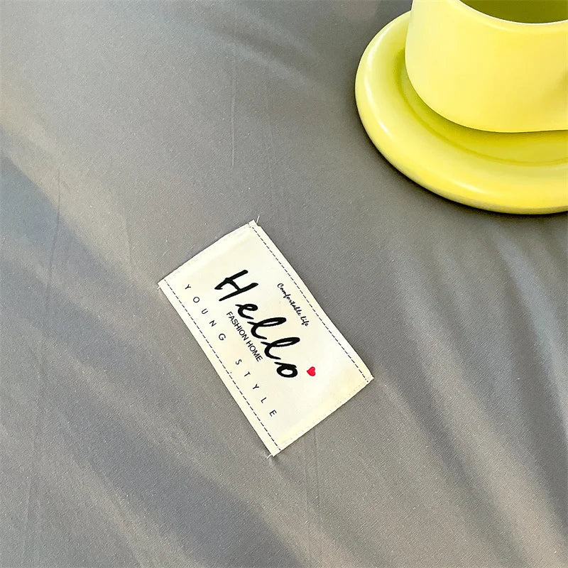 INS style high luxury solid color double-sided style single couple quilt cover soft luxury hotel & apartment & home bedding