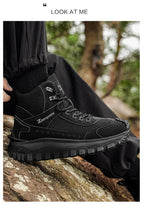 Men's Thick-Soled High-Top Boots, Non-Slip and Wear-Resistant, Suitable for Outdoor Hiking and Everyday Casual Wear