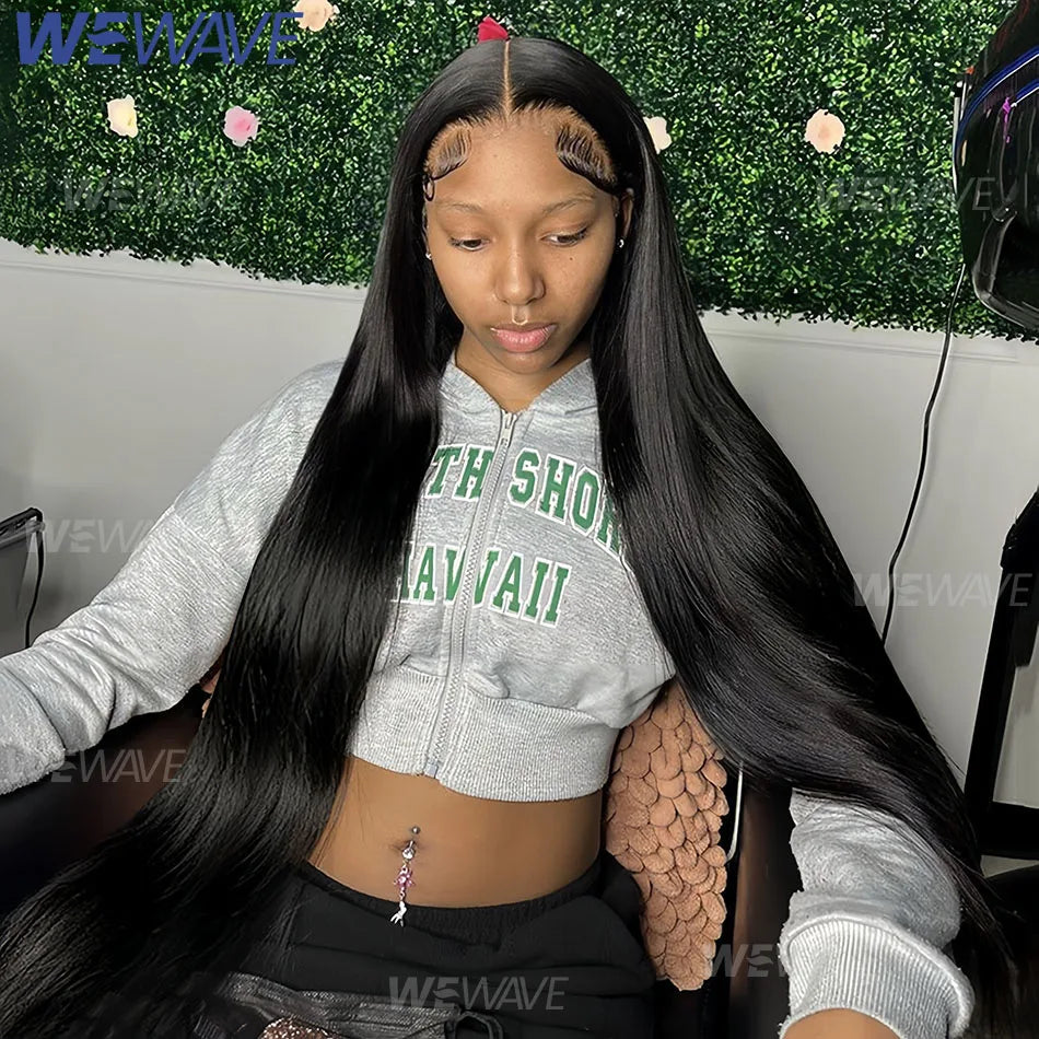 Straight Human Hair Wigs 13X6 Hd Lace Frontal Wig 30 40 Inch 13X4 Brazilian Pre Plucked Front Black Wig For Women 250 Density