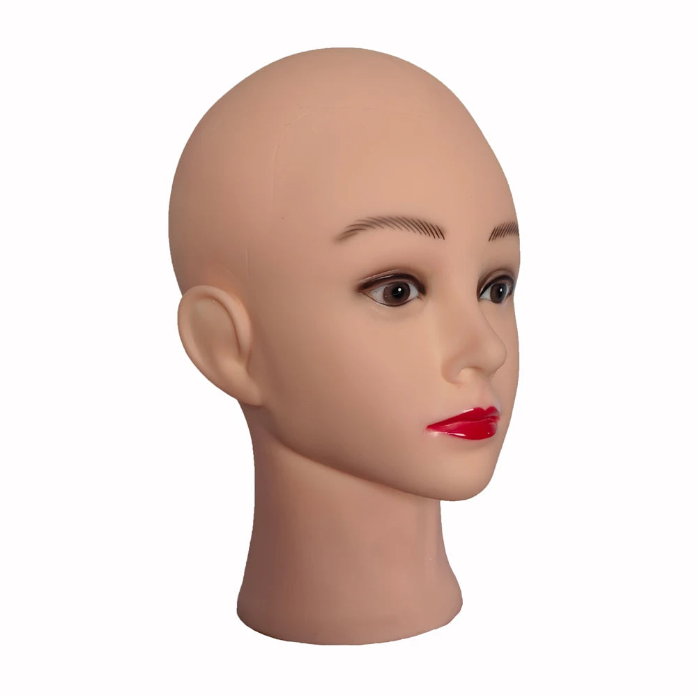 Professional Makeup Doll Head Bald Manikin Model For Making Wigs Styling Caps Hairdressing Hat Headwear Display Stand
