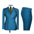 Men's Double Breasted Tuxedo Suit Shawl Lapel Slim Fit 2 Piece Blazer & Pants Formal Business Luxury Suits Casual Wedding Groom