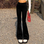 High Waist Flare Jeans - Elastic Bell Bottom Denim Pants