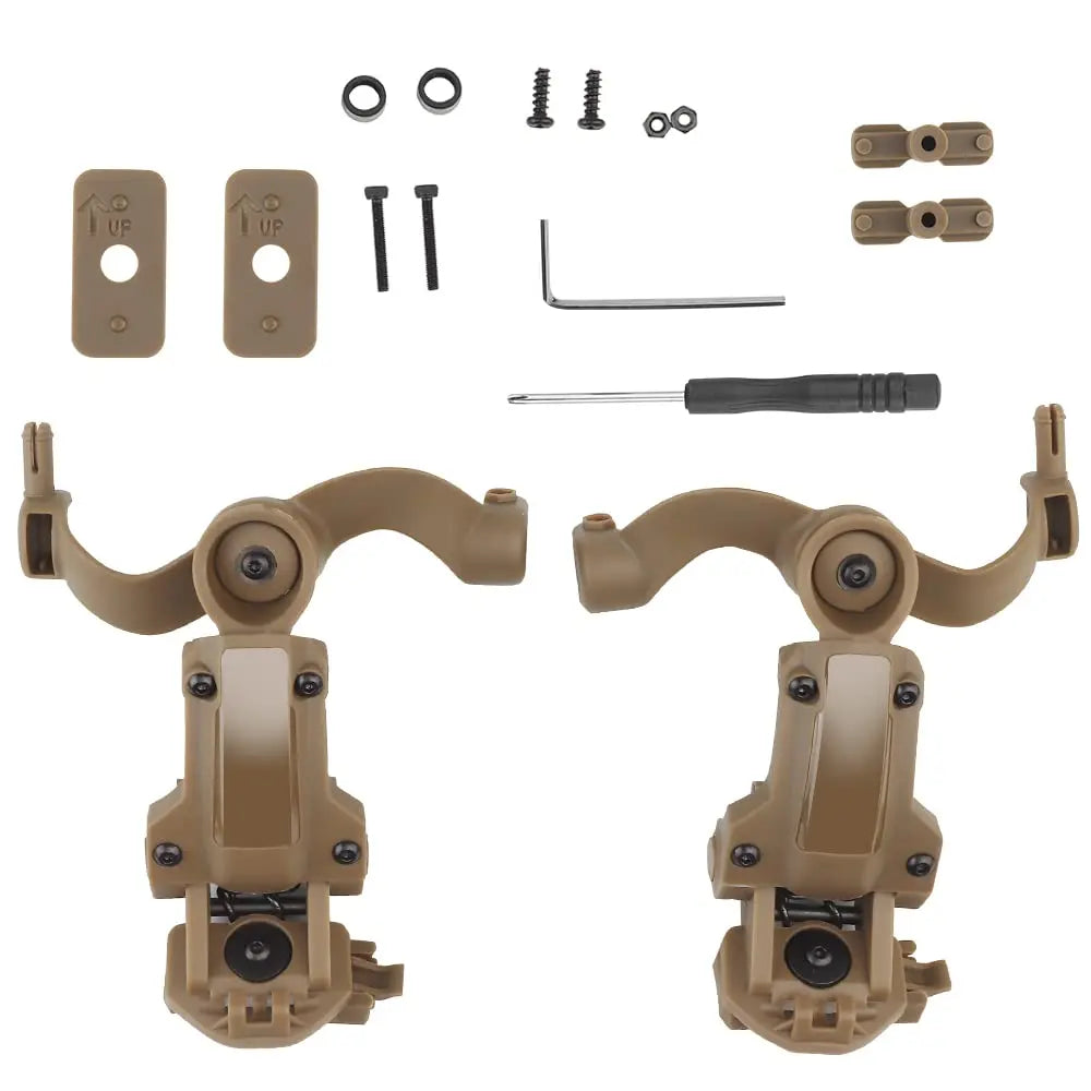 BOOIU Tactical Headset Holder Fast Helmet Rail Mount Adapter Multi-Angle Rotation Pickup Headphone Bracket OPS CORE ARC/Wendy