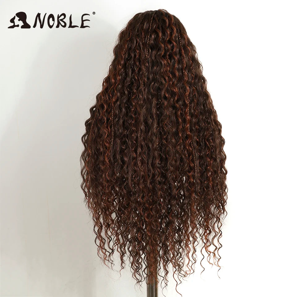 Noble Synthetic Lace Frontal Wig Twist Braided Wigs 13X4 Box Braided Lace Wig For Black Women Faux Locs Wig Goddess Braids Wigs