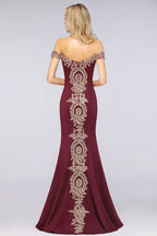 Women Evening Dresses Evening Prom Formal Gowns Wedding Party Long Dress Lace Applique Off Shoulder Dresses Gala