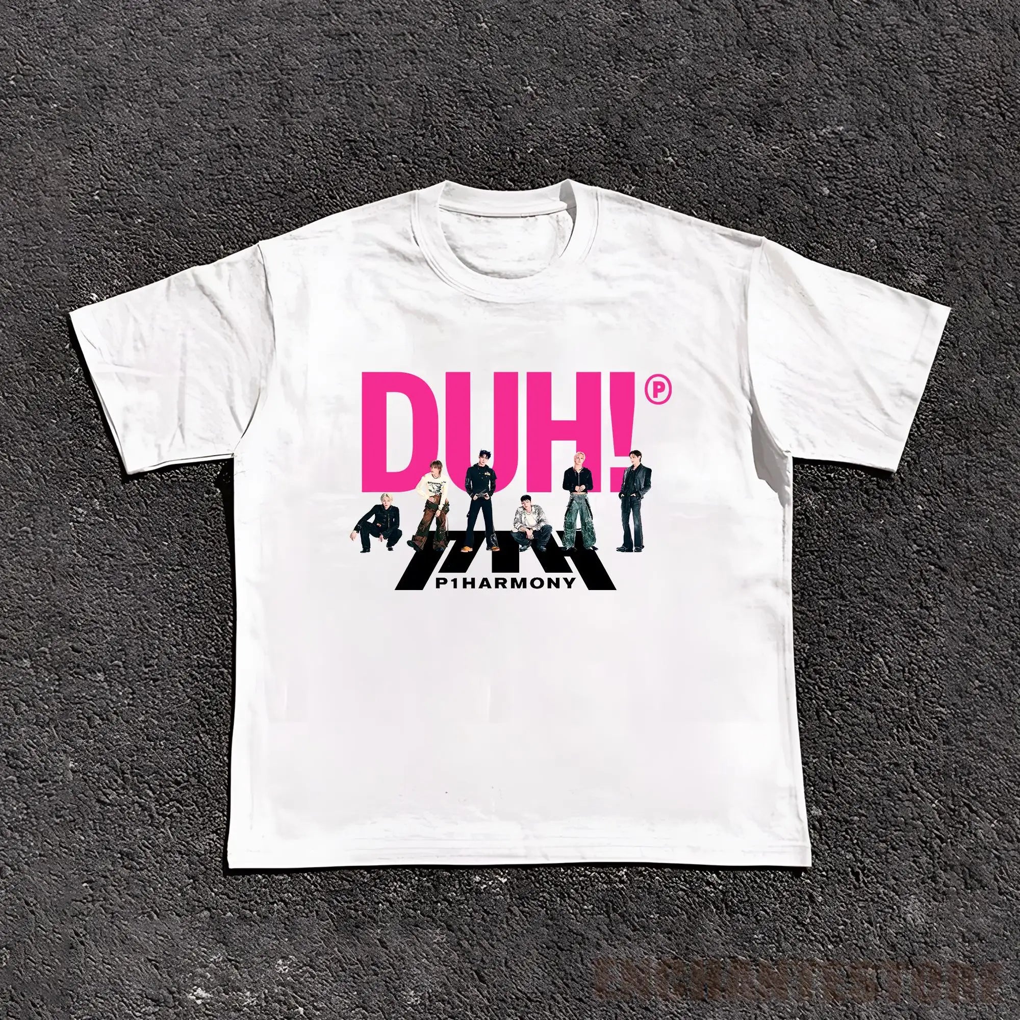 Summer Men P1Harmony 2026 DUH Same T-shirt Kpop Print Summer Short Sleeve Tee for Fans Men Women Clothing Streetwear T Shirts