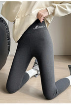 Winter Cashmere Leggings Women Solid Warm Leggings High Waist Slim Stretchy Pants Big Size Adding Velvet and Thickening Pants
