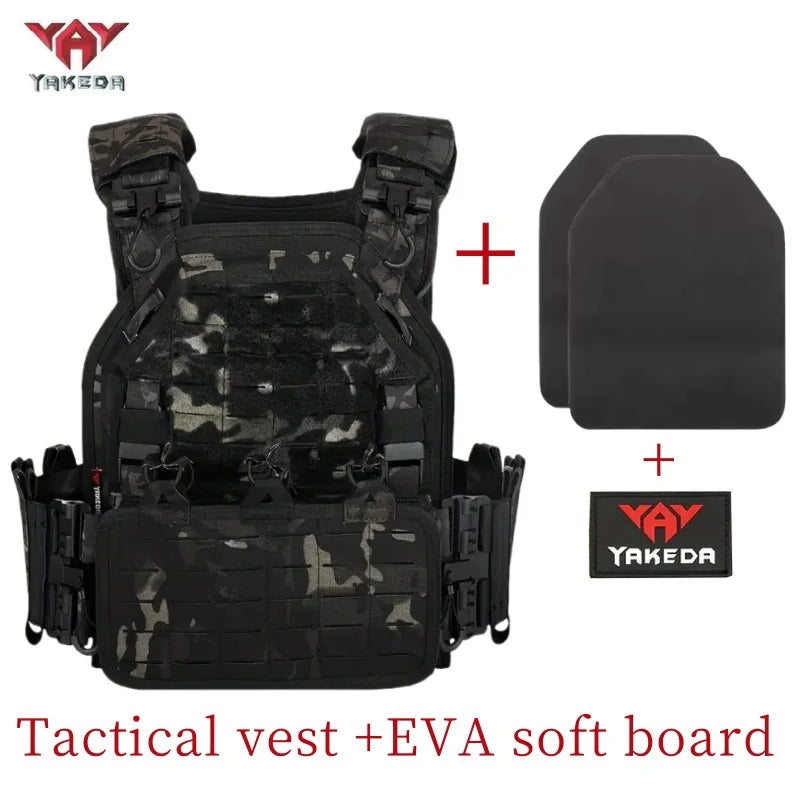 YAKEDA Tactical Vest 6094 Fast Detachable Light Laser Cut Outdoor Hunting Black Gear Carry Vest of High Quality