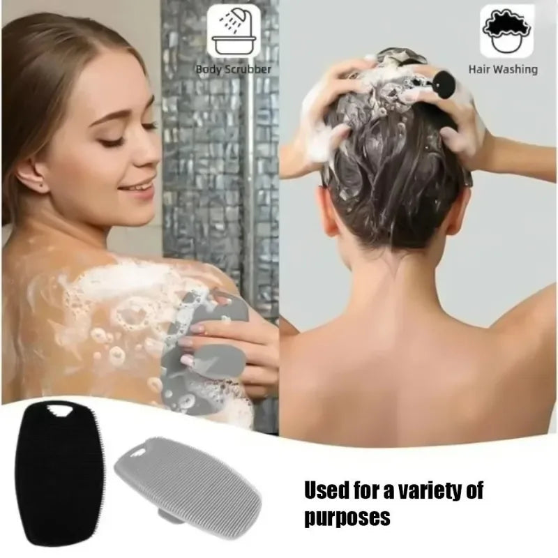 Soft Silicone Exfoliating Brush Cleanser Manual Body Cleansing Scrubber Shower Gentle Massage Bath Brush Cleaning Tools Secondary image