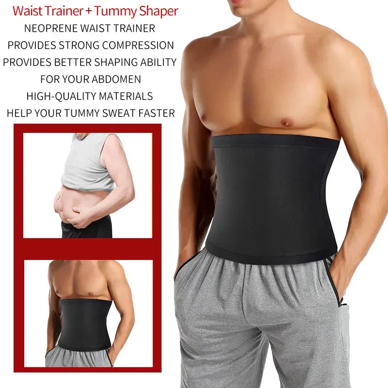 Mens Abdomen Reducer Sauna Body Shaper Fitness Sweat Trimmer Belt Waist Trainer Belly Slimming Shapewear Waist Trainer Corset We Secondary image