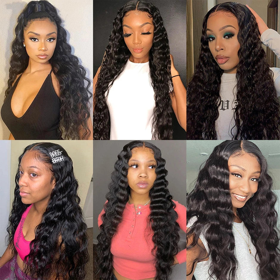 Yawawe Hair Glueless preplucked Deep wave human wigs ready to go HD lace frontal wig Wear Go human hair wigs for women