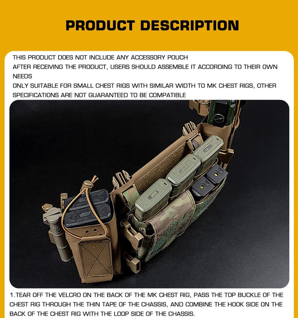 Tactical The Thing 1 MK3 MK4 D3CRM Chest Rig Extended Chassis MOLLE Hunting Shooting Airsoft Magazine Pouch Radio Holster Gear