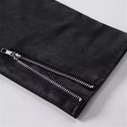 2026 New Men Solid Color Imitation Leather Jacket Red Fashion Homme Oblique Zipper Biker Coats Male Bar KTV Casual Top