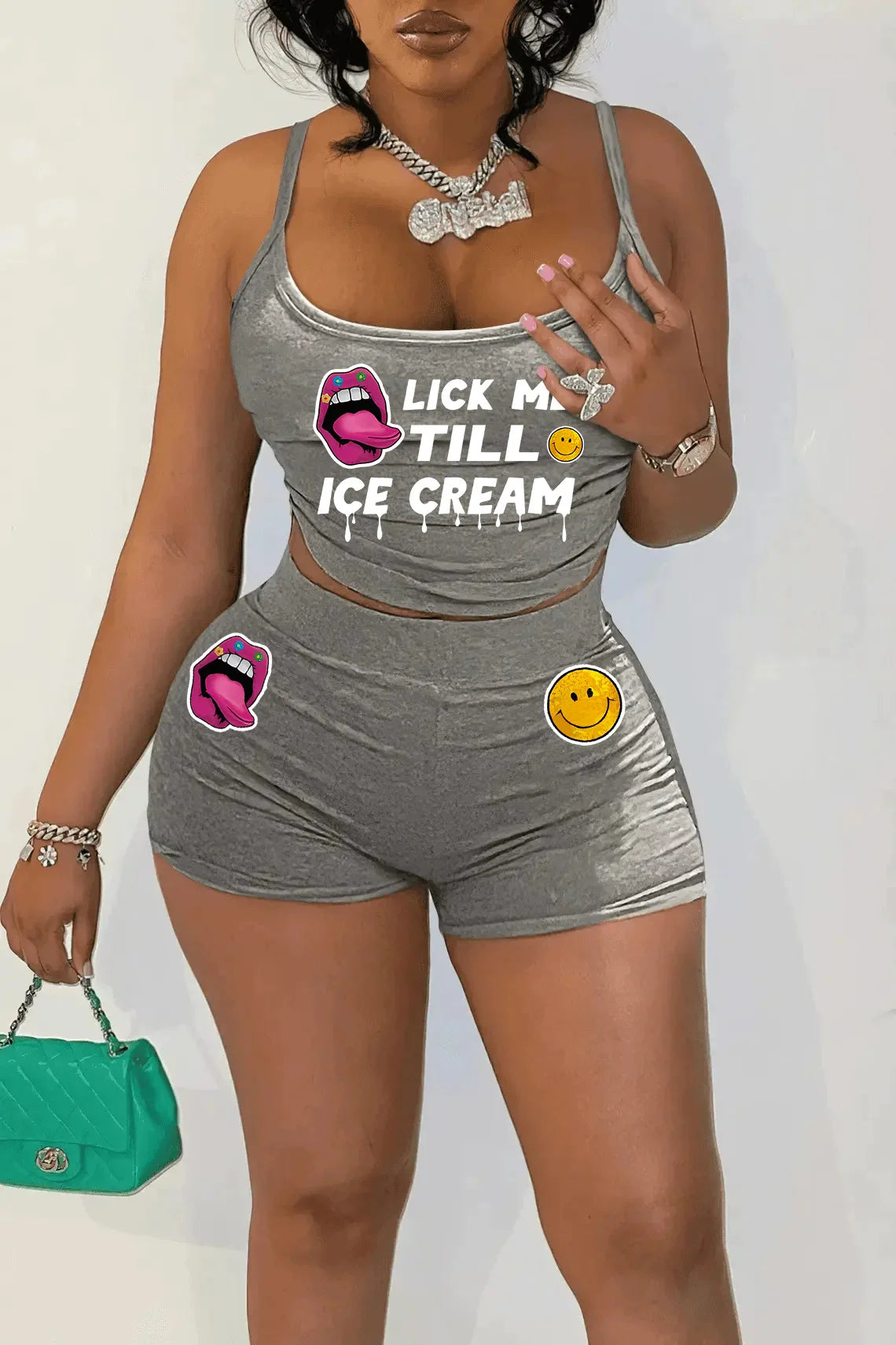 Sexy Spaghetti Strap Crop Tops And Short 2 Piece Sets Woman Outfit 2026 Summer Sexy Sport Casual Two Piece Set Women Short Sets