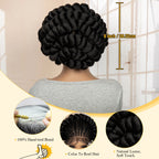 New Synthetic Full Lace Handmade Bantu Braided Wigs African Hair Wig for Black Women Short Cute Knotless Box Braiding Wig
