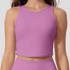New Women Sportswear Yoga Set Sport Suit Gym Workout Clothes Gym Vest Crop Top High Waist Straight leg Pants Fitness Sports Wear