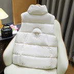 Down Cotton Vest Women 2025 New Autumn Winter Fashion Stand Collar All-Match Warm Sleeveless Waistcoat Jacket Ladies Female Tops