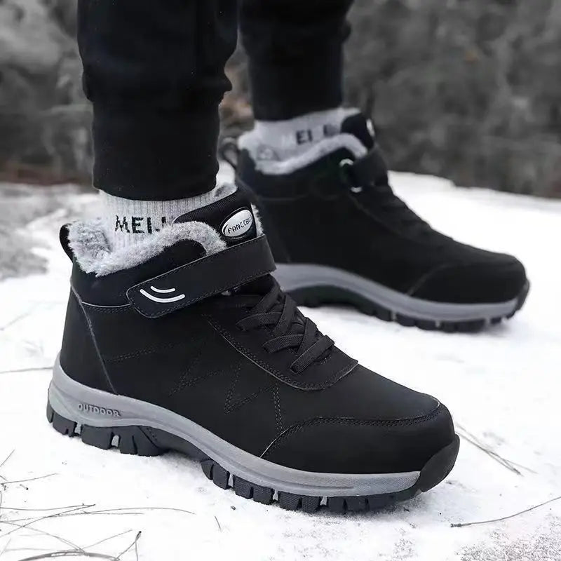 Winter velvet men's shoes Top Quality Casual Snow Boots Waterproof Warm Men boots Outdoor male Trekking Sneaker Botas Zapatos