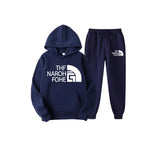Men's and women's fashionable sports casual hooded sweatshirts and sweatpants, fashionable and simple printed sportswear