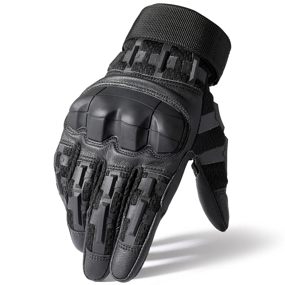 PU Leather Full Finger Tactical Touch Screen Gloves Hiking Cycling Training Climbing Airsoft Hunting Non-slip Protective Gear