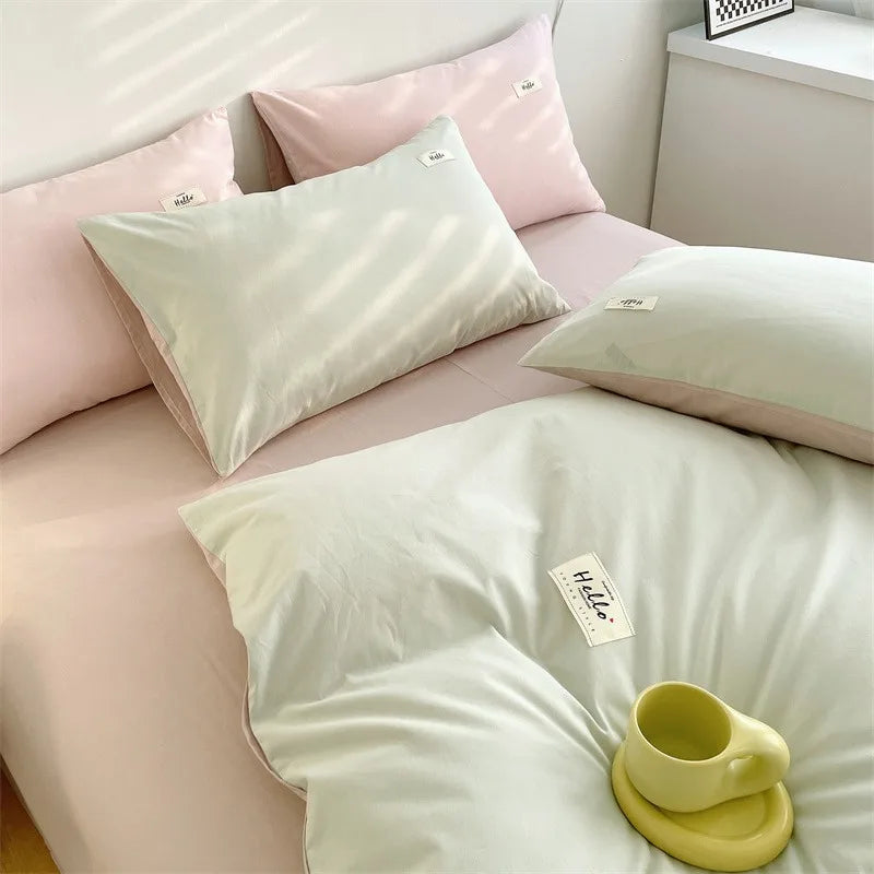 INS style high luxury solid color double-sided style single couple quilt cover soft luxury hotel & apartment & home bedding
