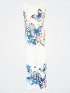 Simple Sleeveless Printed Vest Long Pants Set Women Summer Fashion Round Neck Casual T-Shirt Top Loose Pants Suit Clothes